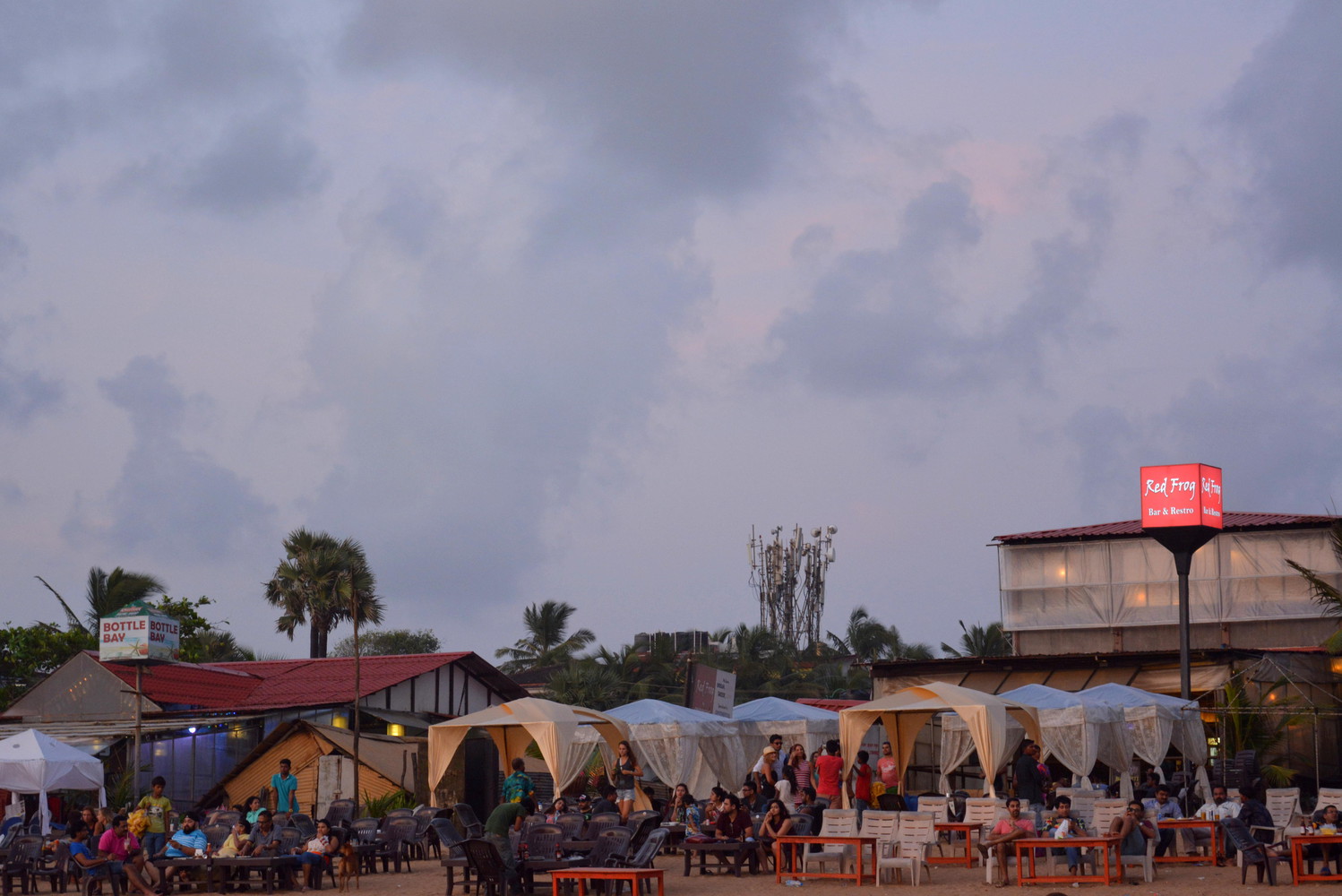 Seaside open air restaurants