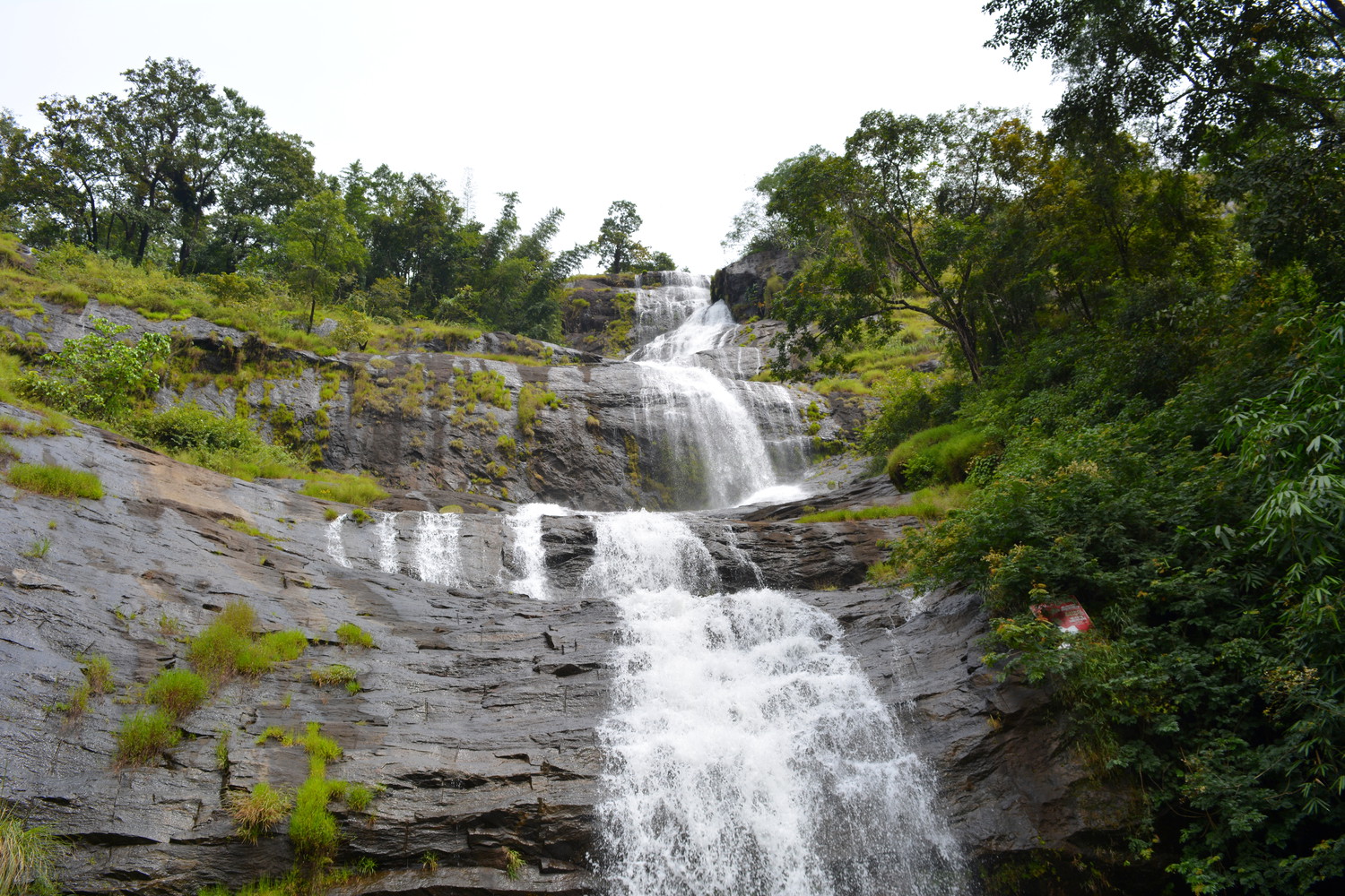 A seven-tiered waterfall