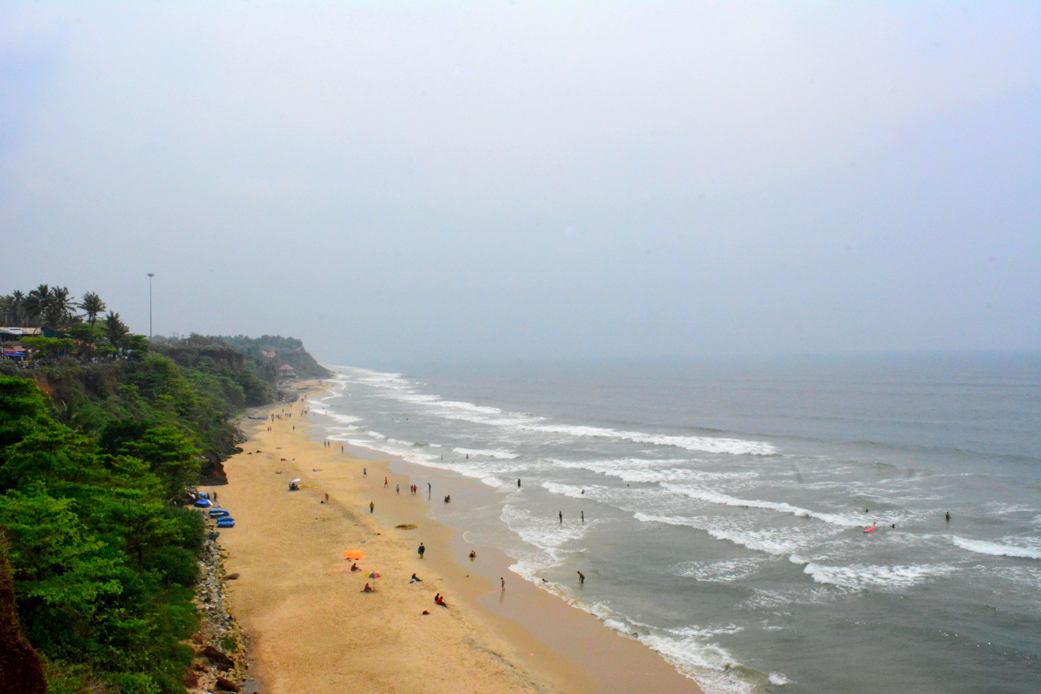 View of Varkala Beach from the North Cliff